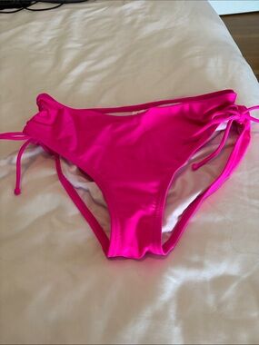 Women's Hot Pink Tie-Side Bikini Bottom